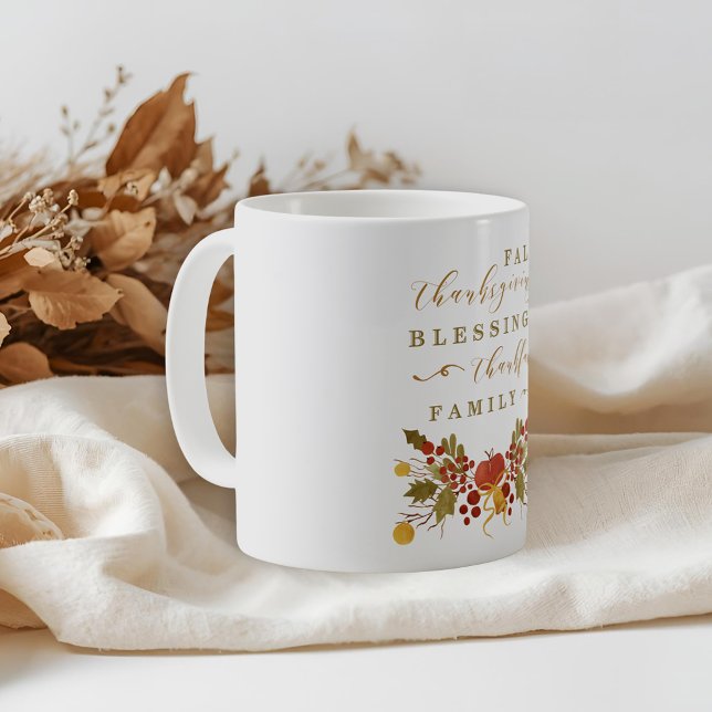 Festive Autumn Watercolor Foliage Kaffemugg (Skapare uppladdad)