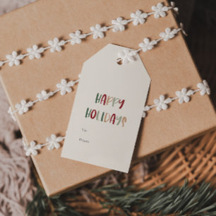 Festive Avslappnad Colorful Glad helg to from Presentetikett