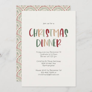 Festive Avslappnad Colorful jul Middag Party Inbjudningar