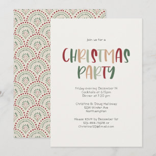 Festive Avslappnad Colorful jul Party Inbjudningar