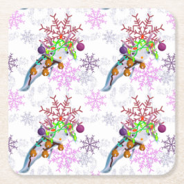 Festive Axlotl Underlägg Papper Kvadrat