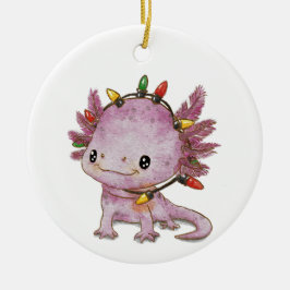 Festive Axolotl Julgransprydnad Keramik