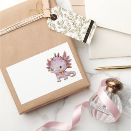 Festive Axolotl Rektangulärt Klistermärke