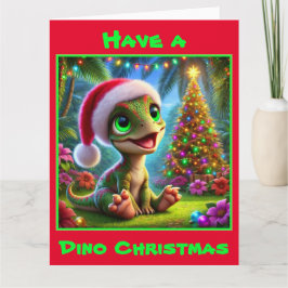 Festive Baby Dinosaur jul Kort