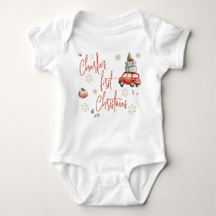 Festive Baby efter första julen Guld Snö Flakes T Shirt