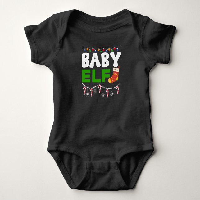 Festive Baby Elf Charm - Adsible Helgdag T Shirt (Framsida)