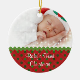 Festive Baby första julfotopatel Julgransprydnad Keramik