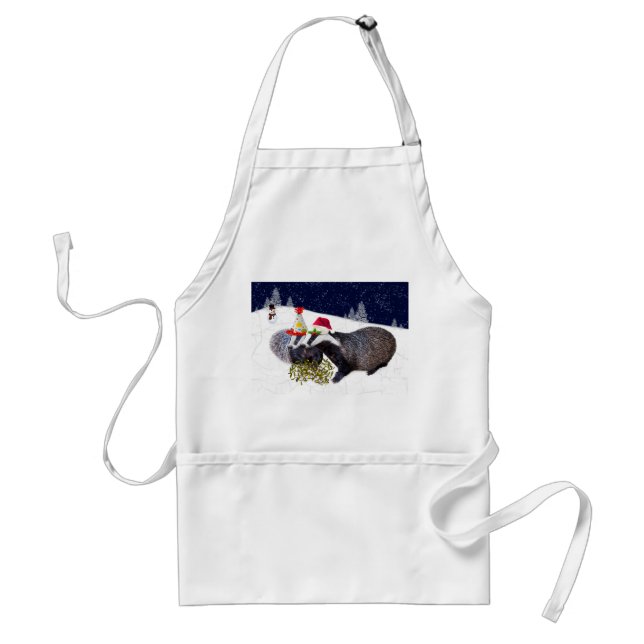 Festive Badgers Apron Förkläde (Framsidan)