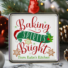 Festive Baking Spirits Bright Anpassningsbar Jul Julgransprydnad Metall