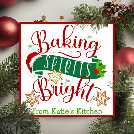 Festive Baking Spirits Bright Anpassningsbar Jul Julkort