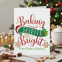Festive Baking Spirits Bright Anpassningsbar Jul Kort