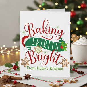 Festive Baking Spirits Bright Anpassningsbar Jul Kort