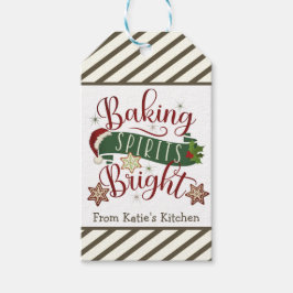 Festive Baking Spirits Bright Anpassningsbar Jul Presentetikett