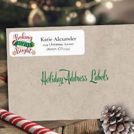 Festive Baking Spirits Bright Anpassningsbar Jul Returadress Etikett