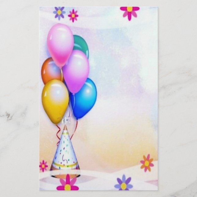 Festive Ballons Brevpapper (Framsida)
