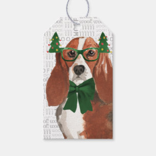 Festive Basset Hound Hund jul, Helgdag Presentetikett