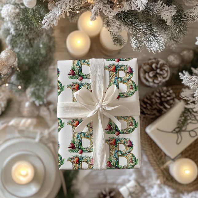 Festive Bauble Brev B jul Presentpapper (Skapare uppladdad)