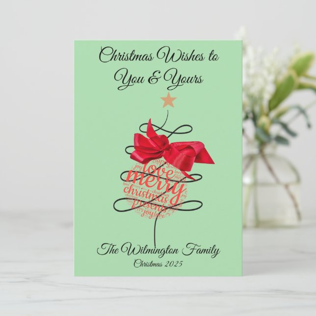 Festive Bauble Family-julklapp - platt Kort (Stående Fram)