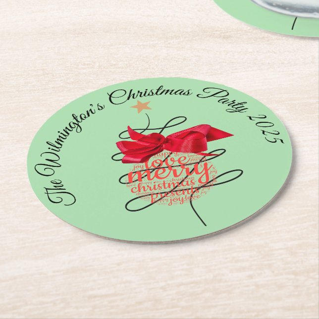 Festive Bauble jul Party Underlägg Papper Rund (Vinklad)
