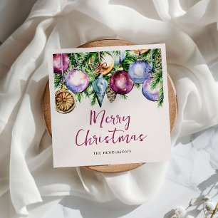 Festive Bauble Watercolor jul Party Pappersservett