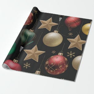 Festive Baubles and Stars in Classic Helgdag Stil Presentpapper
