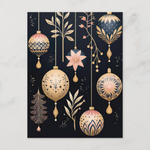 Festive Baubles-julhälsningskort Vykort