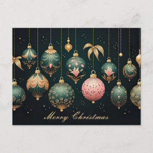Festive Baubles-julhälsningskort Vykort