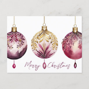 Festive Baubles-julhälsningskort Vykort