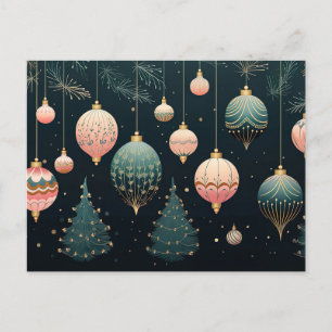 Festive Baubles-julhälsningskort Vykort