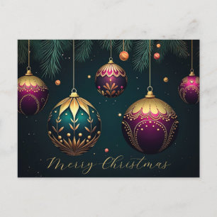 Festive Baubles-julhälsningskort Vykort