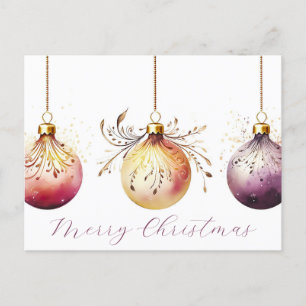 Festive Baubles-julhälsningskort Vykort