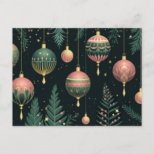 Festive Baubles-julhälsningskort Vykort