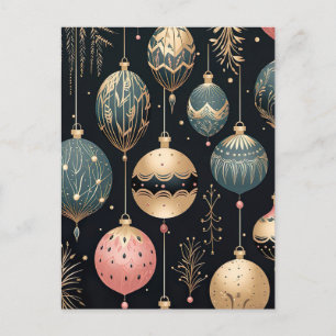 Festive Baubles-julhälsningskort Vykort