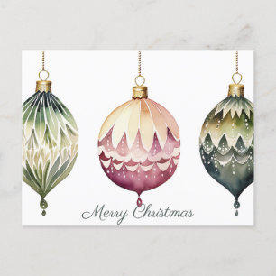 Festive Baubles-julhälsningskort Vykort