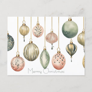 Festive Baubles-julhälsningskort Vykort