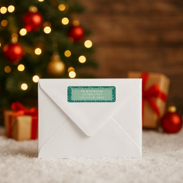 Festive Baubles & Snöflingor jul Party Invit Returadress Etikett