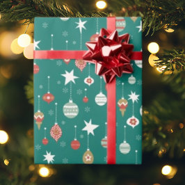 Festive Baubles & Snöflingor jul Presentpapper