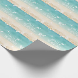 Festive Beach + Handflatan Träd Sand Snö Tropical Presentpapper