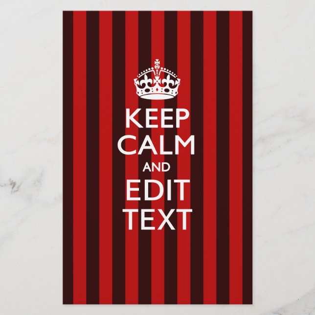 Festive Behålla Lugn din text på Red Rand Brevpapper (Framsida)