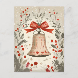 Festive Bell jul Hälsning Vykort