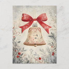 Festive Bell jul Hälsning Vykort