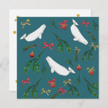 Festive Beluga Whale Illustration jul