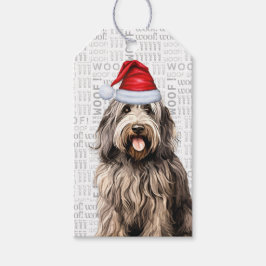 Festive Bergamasco Helgdag Hund jul jul Presentetikett