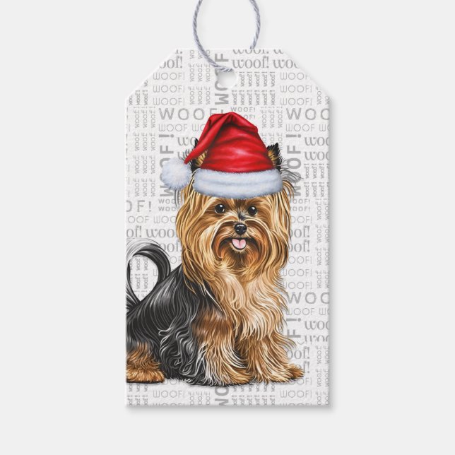 Festive Biewer Terrier-Helgdag, Hund jul Presentetikett (Framsidan)