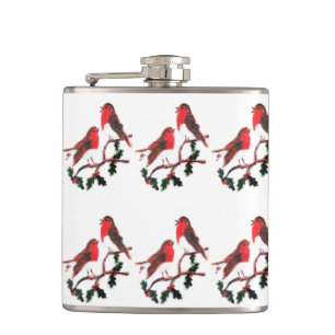 Festive Bird Art Holly Robins Fickplunta