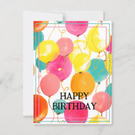 Festive Birthday Ballocards vycard Vykort