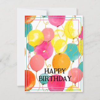 Festive Birthday Ballocards vycard Vykort