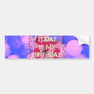 Festive Birthday Design: Idag är min födelsedag Bildekal