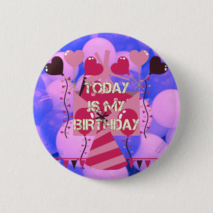 Festive Birthday Design: Idag är min födelsedag Knapp