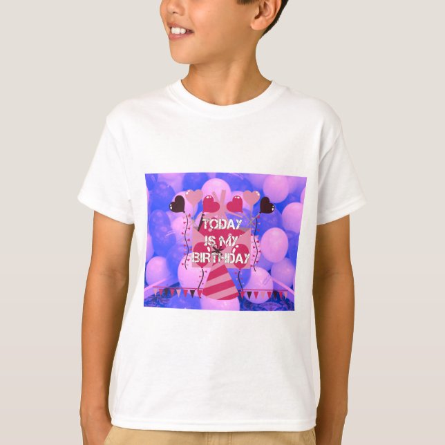 Festive Birthday Design: Idag är min födelsedag T-shirt (Framsida)